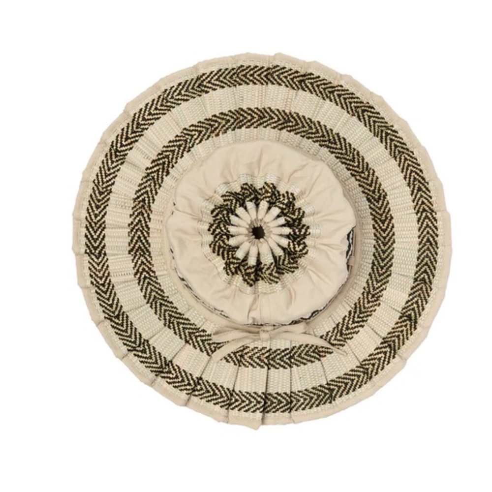 Lorna Murray Woven Stripe Bucket Hat in Beige and Black - Picture 4 of 10